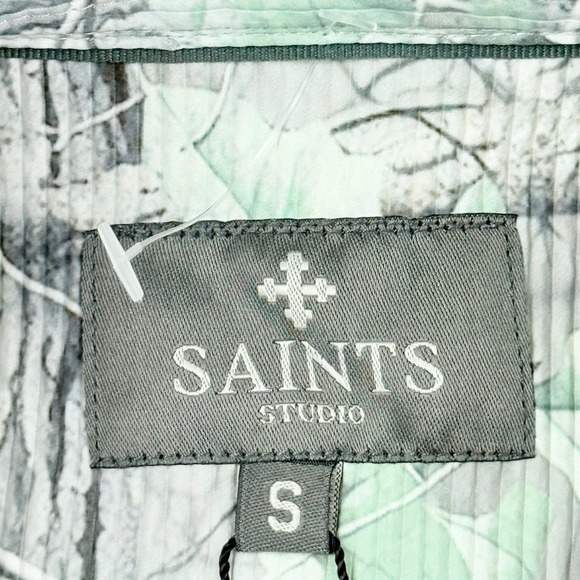 SAINTS STUDIO Men Textured Natural Lightweight Shacket Small Snap Button NWT - Picture 7 of 11